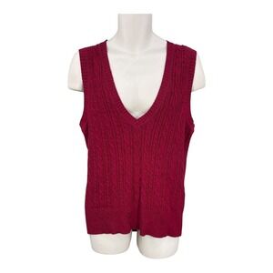 Tribal Sweater Vest Men Cable Knit‎ Grandpa V Neck Stretch Pullover Top Size M